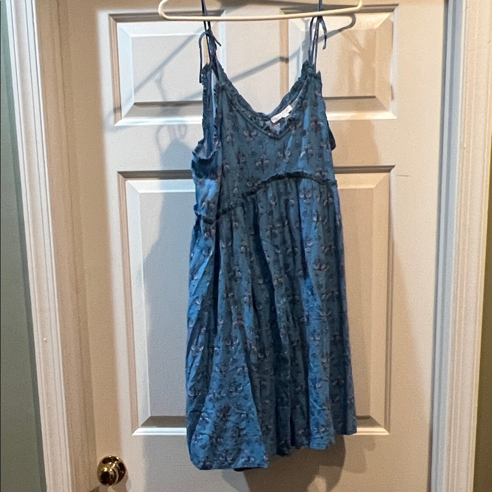 Patrons of Peace Teal Floral Ruffle Dress